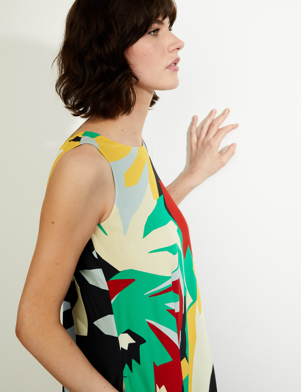 Pure Silk Floral Midi Shift Dress 3 of 6