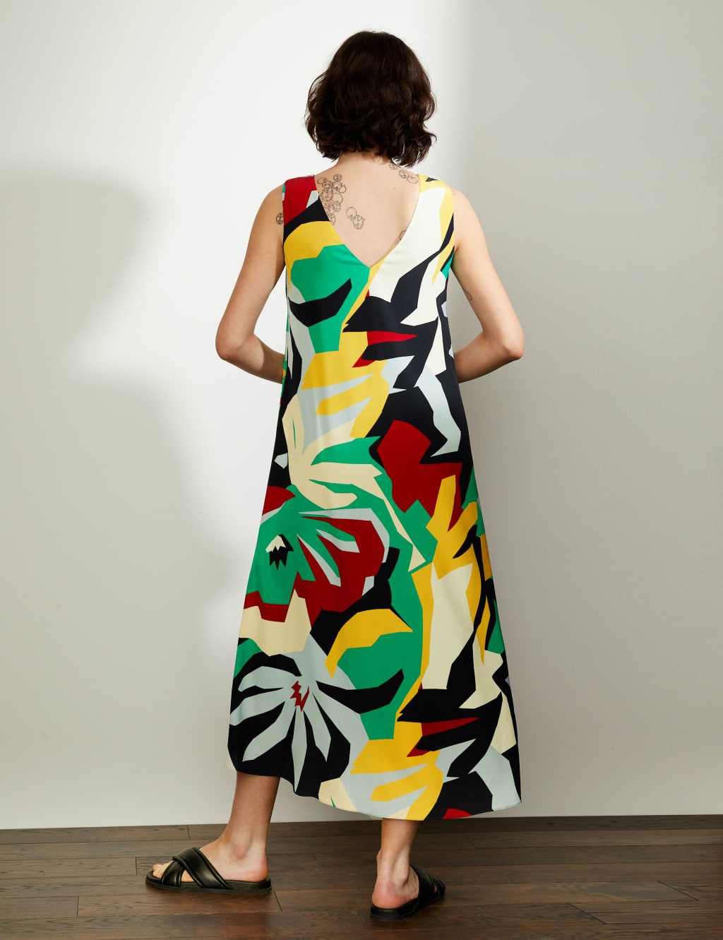 Pure Silk Floral Midi Shift Dress 5 of 6