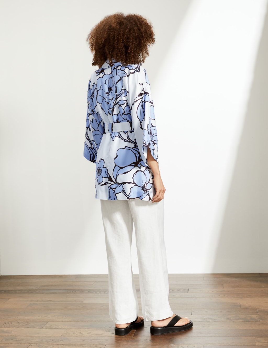 Pure Silk Floral Belted Kimono 5 of 6