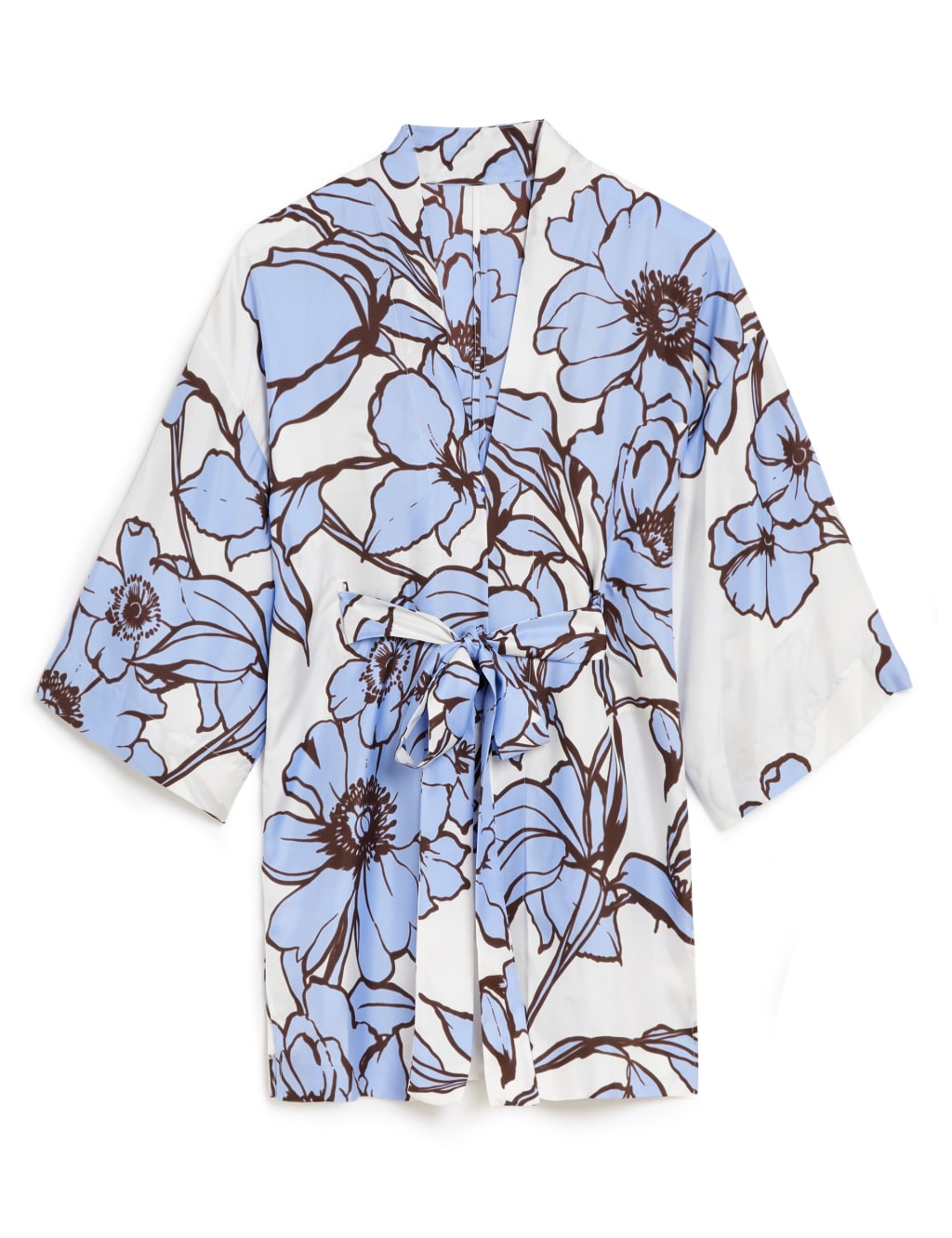 Pure Silk Floral Belted Kimono 2 of 6
