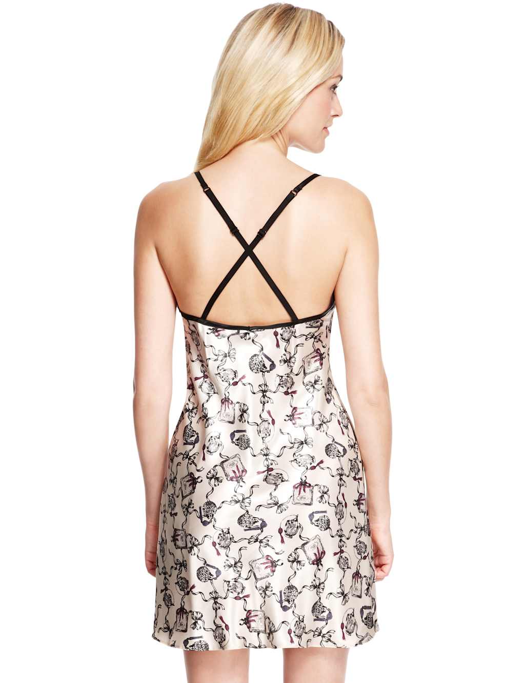 Contrast Print Satin Chemise 4 of 5