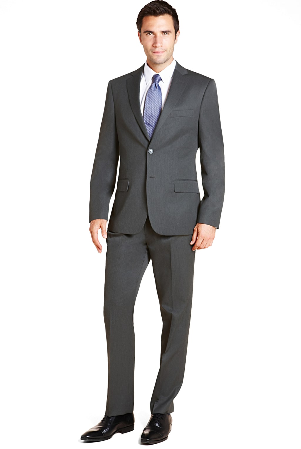 Slim Fit Easy Care 2 Button Striped Jacket 1 of 3