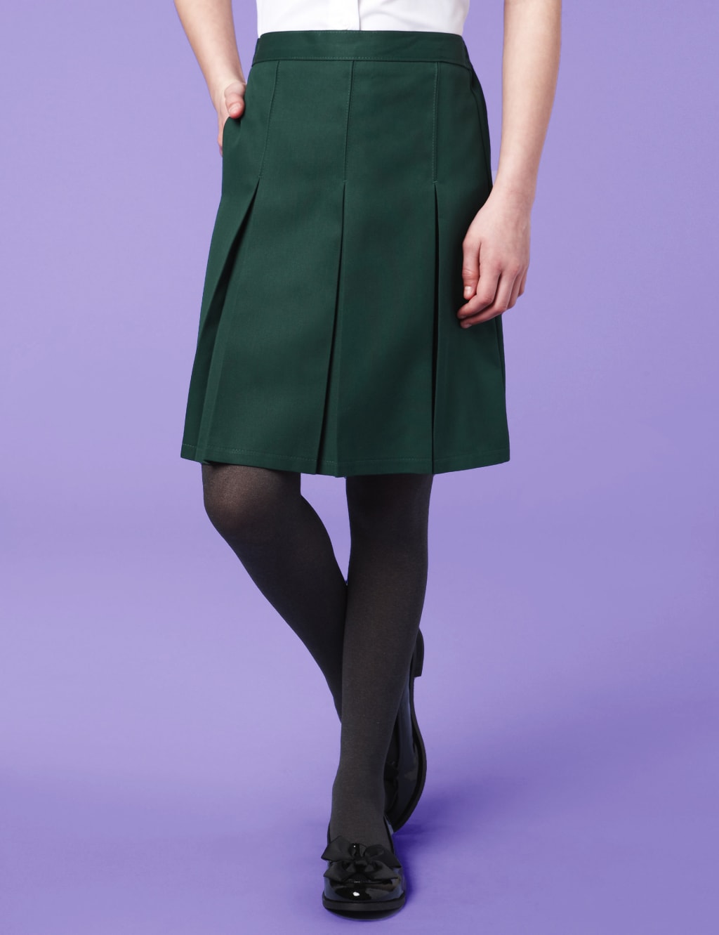 Girls' Permanent Pleats School Skirt (3-15 Yrs) 1 of 1