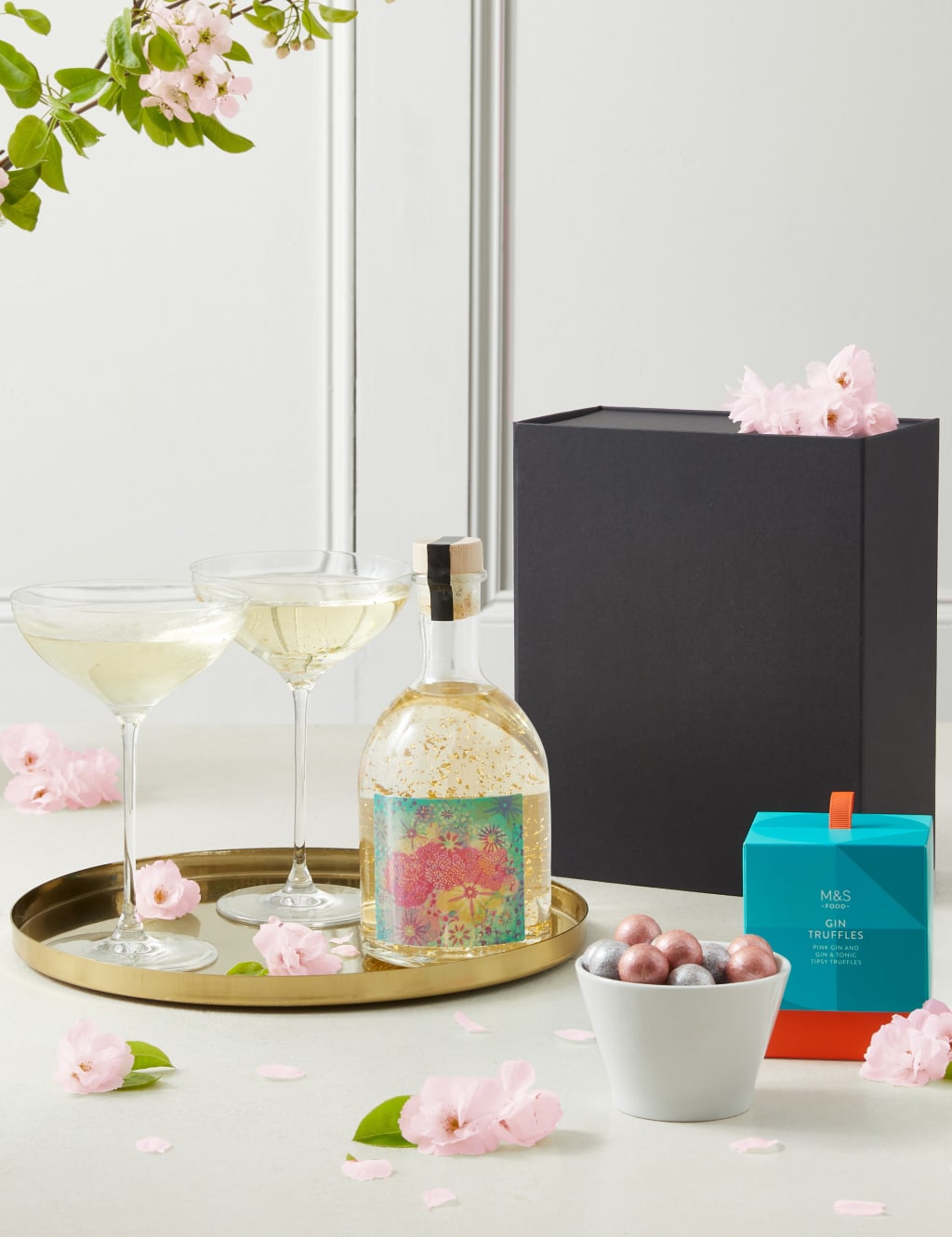 Cherry Blossom Glitter Gin Globe & Gin Truffles 1 of 3