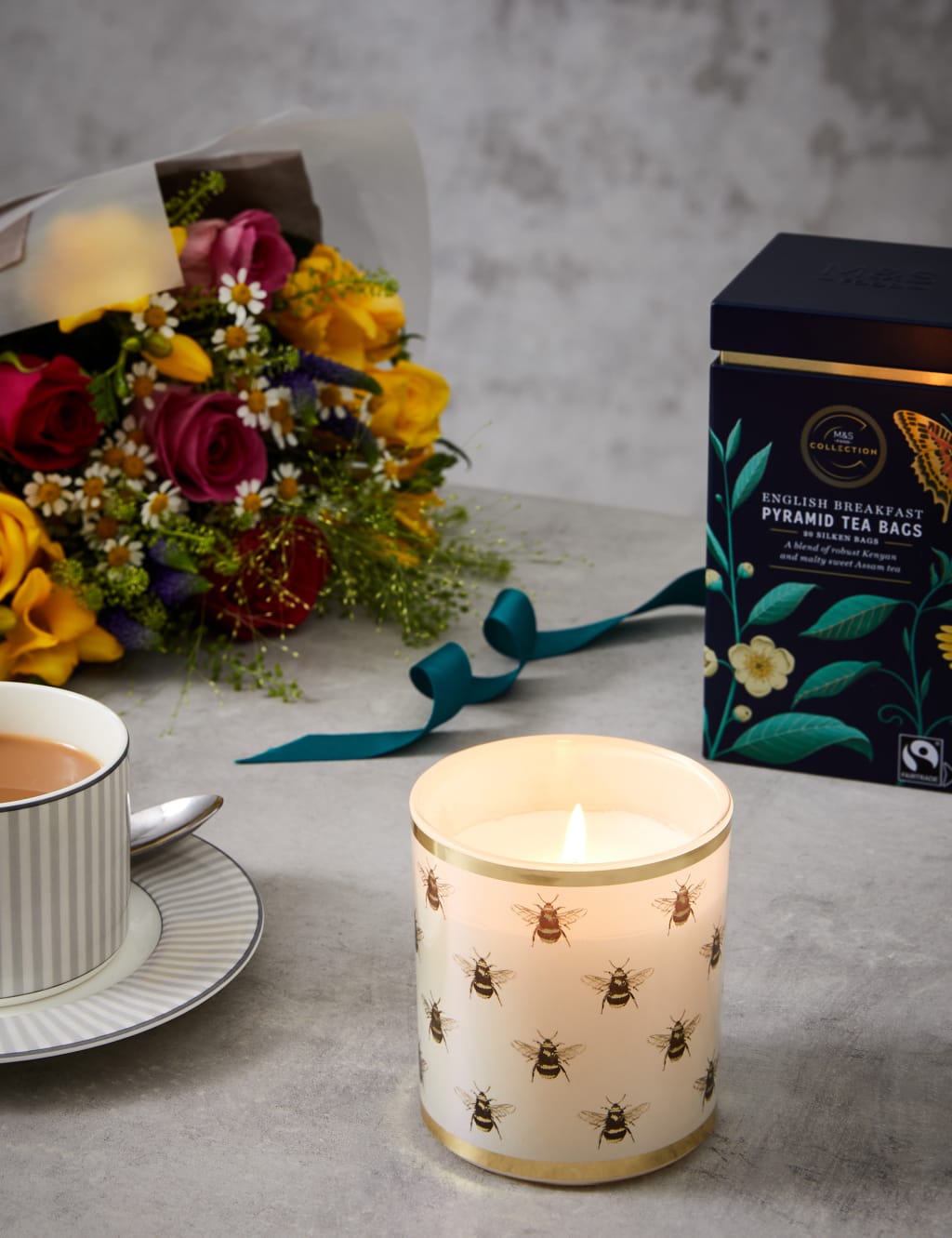 Brighten Your Day Bouquet, Tea & Candle Gift 2 of 3