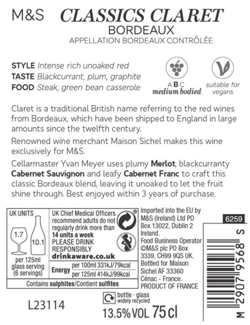 Claret - Case of 6 4 of 5