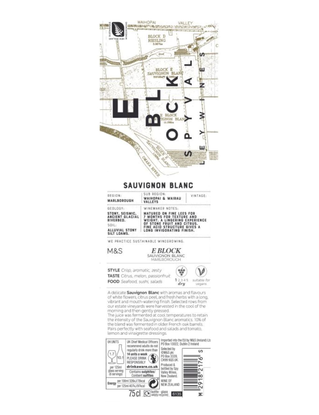 E Block Spy Valley Sauvignon Blanc - Case of 6 3 of 3
