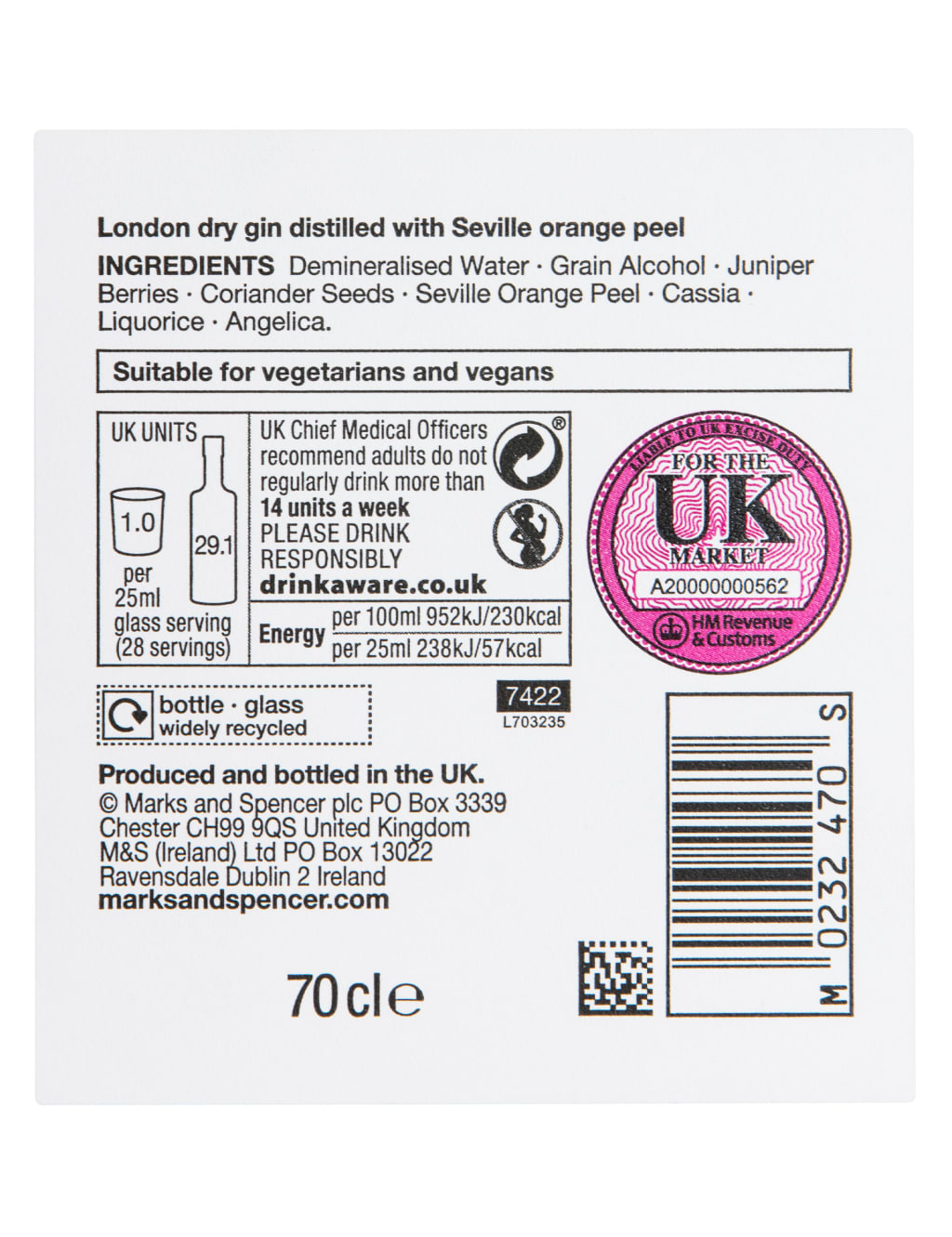 M&S Zest Gin - Single Bottle 2 of 3