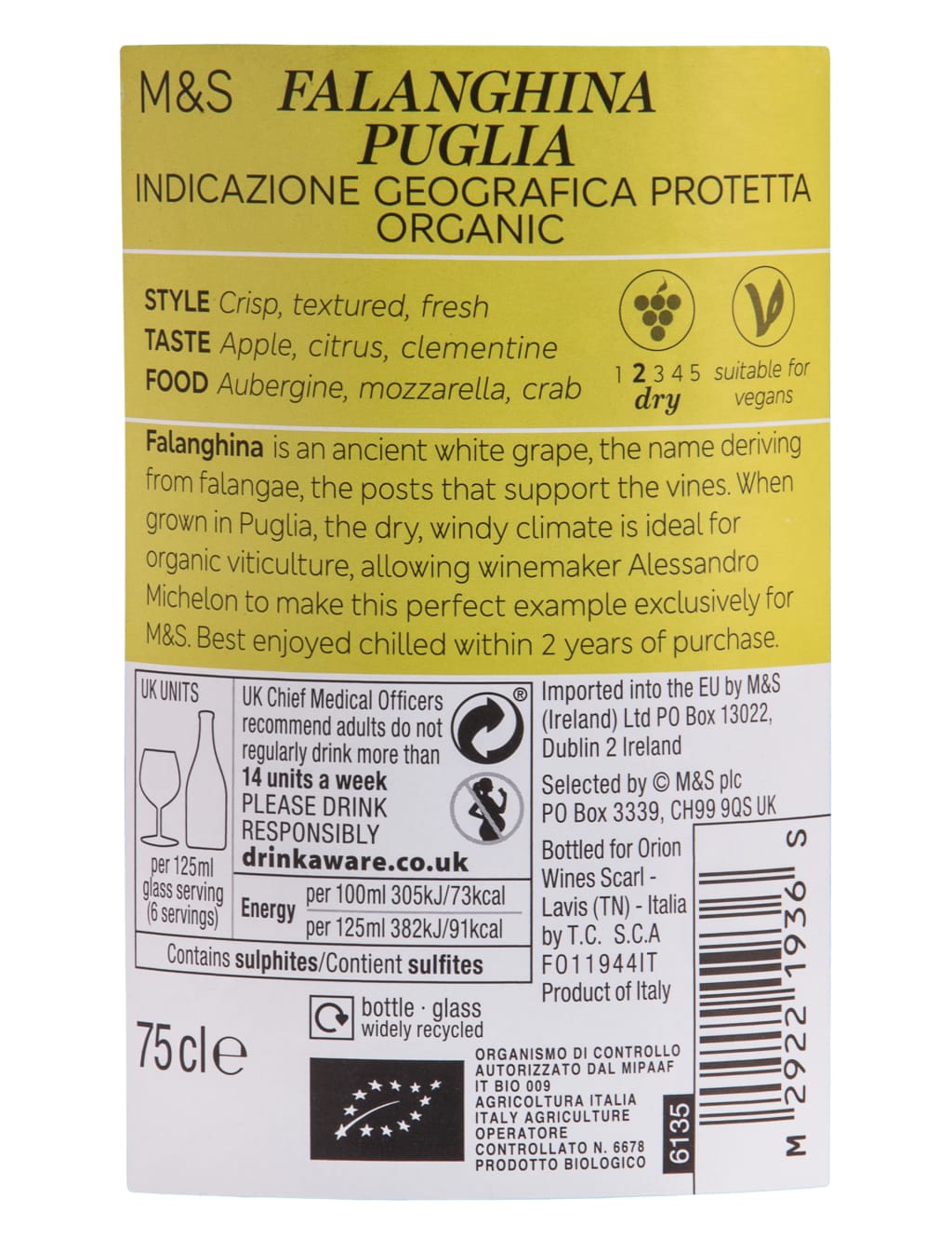 Bella Verita Organic Falanghina - Case of 6 4 of 4