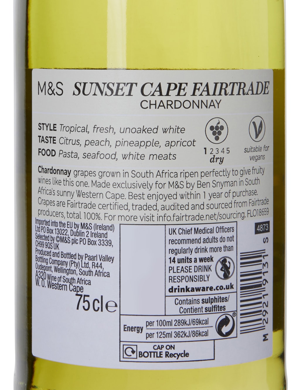 Sunset Cape Fairtrade Chardonnay - Case of 6 3 of 3