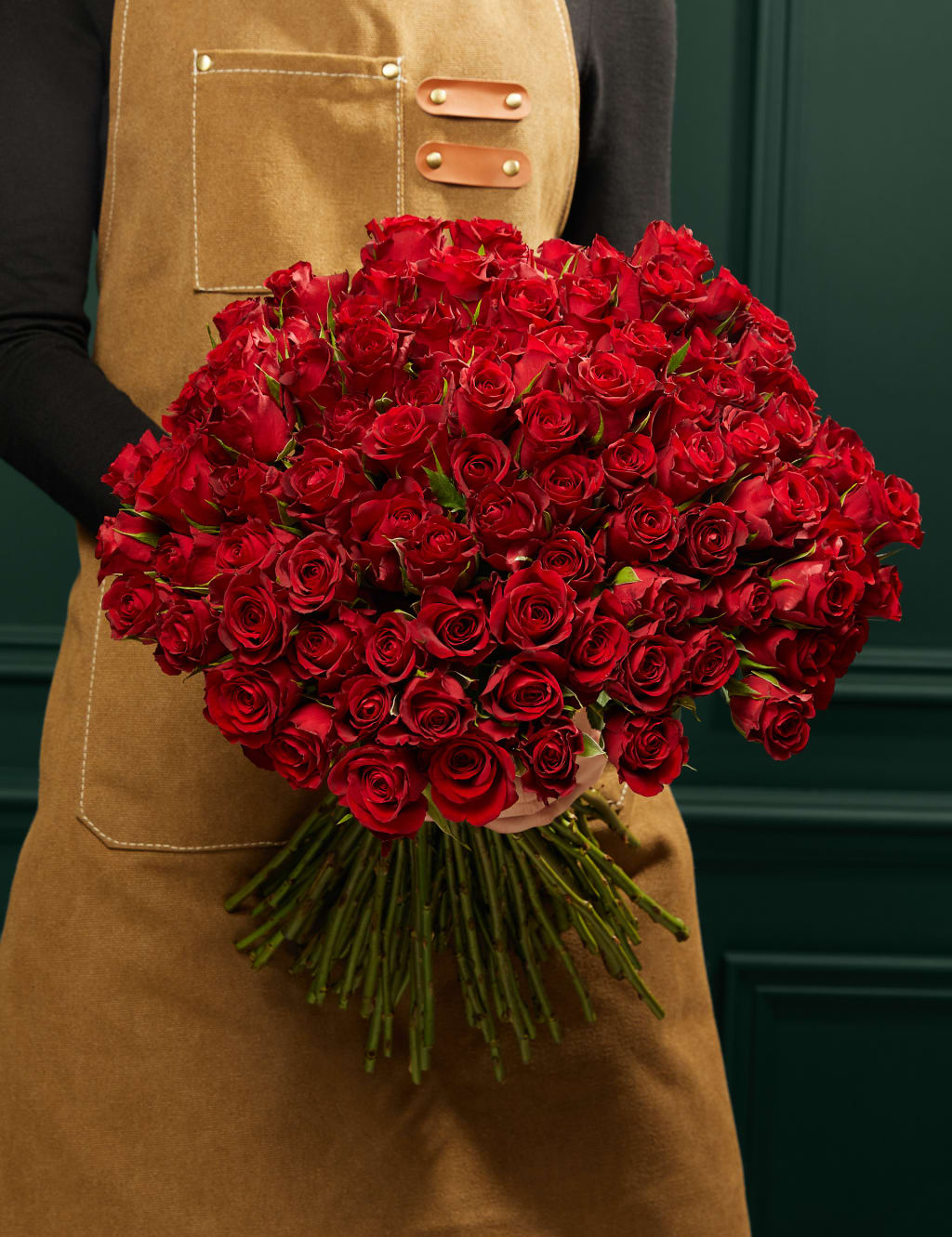 100 Romantic Red Roses Bouquet 1 of 7
