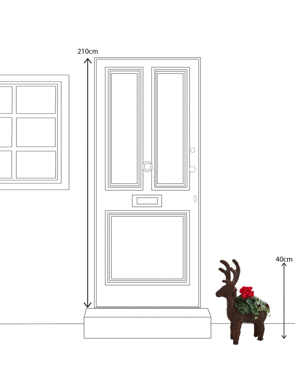 Outdoor Reindeer Red Cyclamen Planter 3 of 4