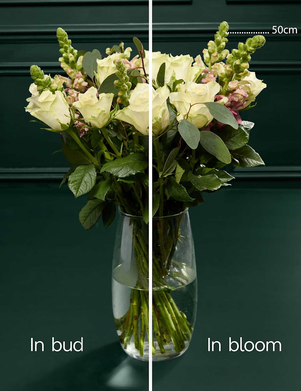 White Rose, Antirrhinum & Eucalyptus Bouquet 4 of 6