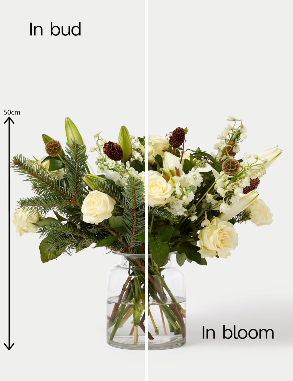 Luxury White Rose & Spray Stock Christmas Bouquet 6 of 6