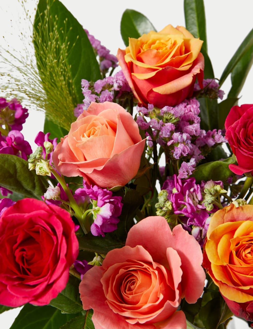 Rose, Statice & Spray Stock Bright Bouquet 4 of 5