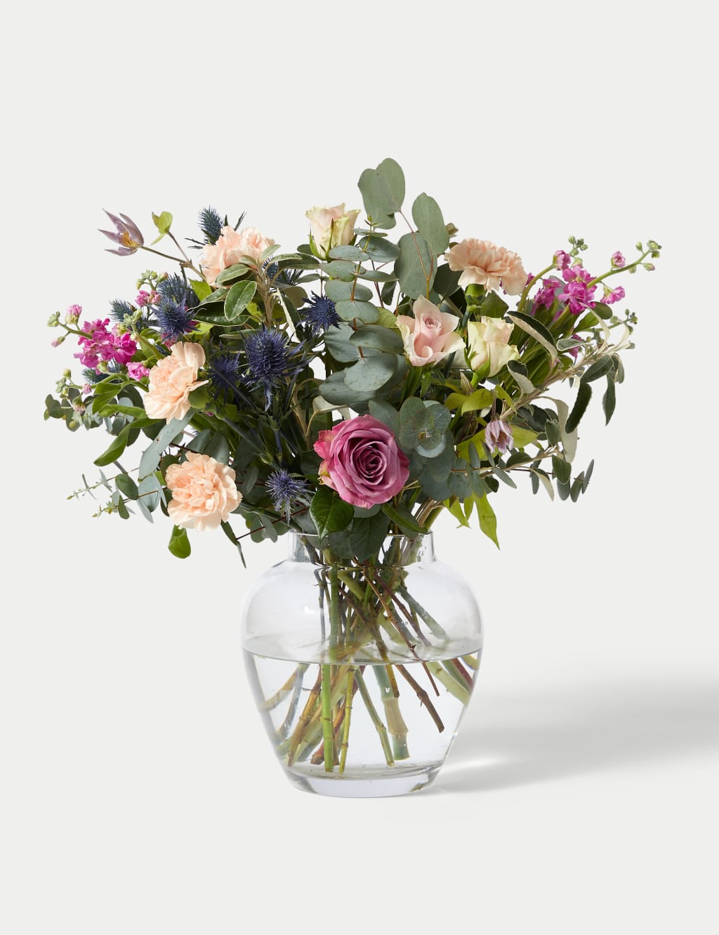 Rose, Carnation & Eucalyptus Bouquet 3 of 5