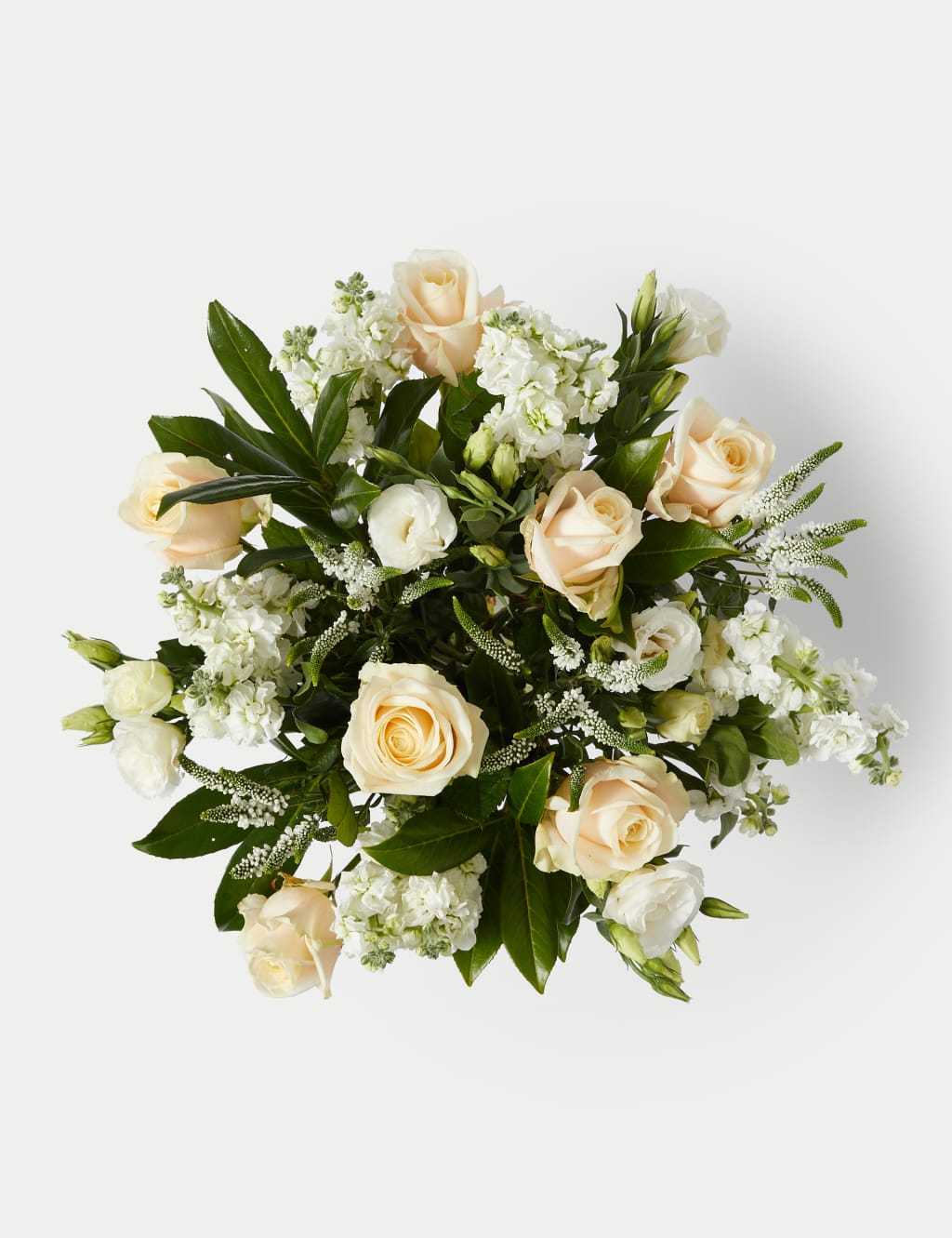 White Bouquet Rose, Lisianthus & Stock 2 of 7