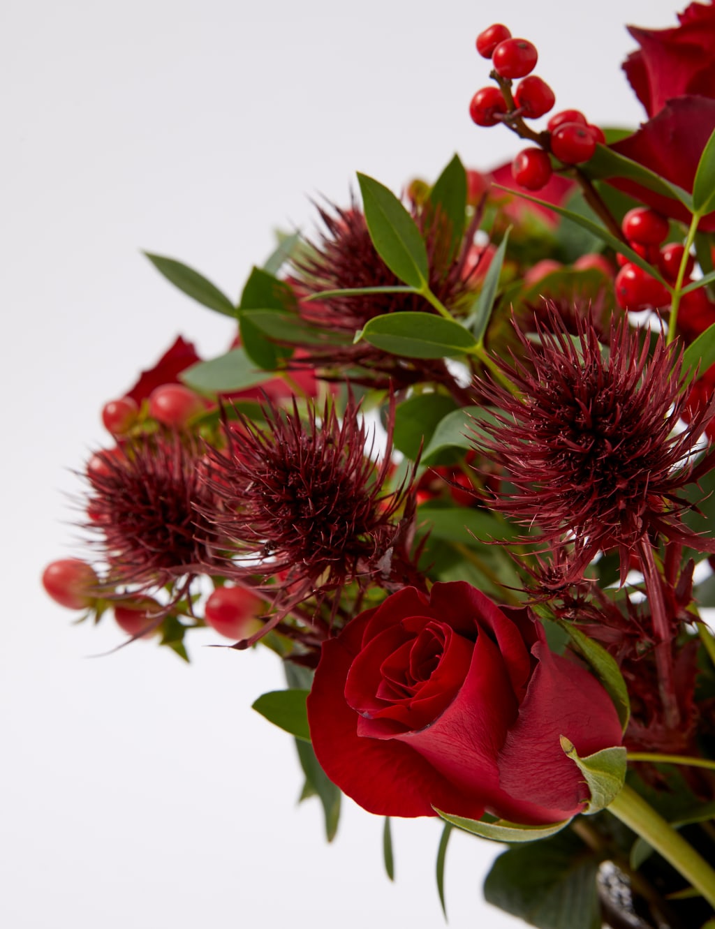 Festive Red Rose Bouquet in Vase 4 of 5