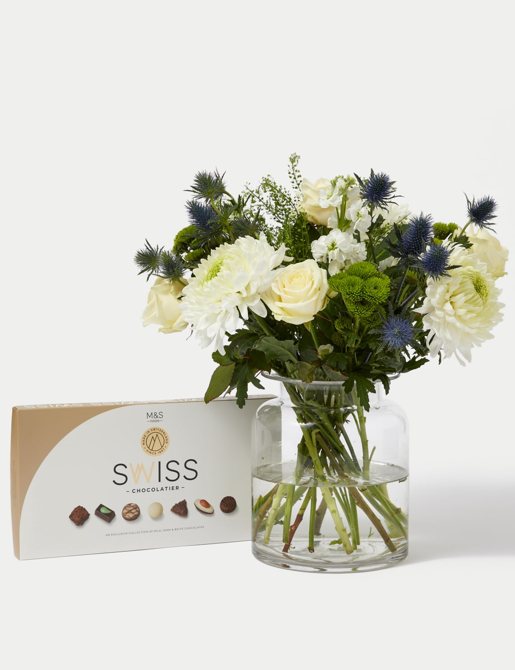 Rose & Seathistle Bouquet with Swiss Chocolates 3 of 5