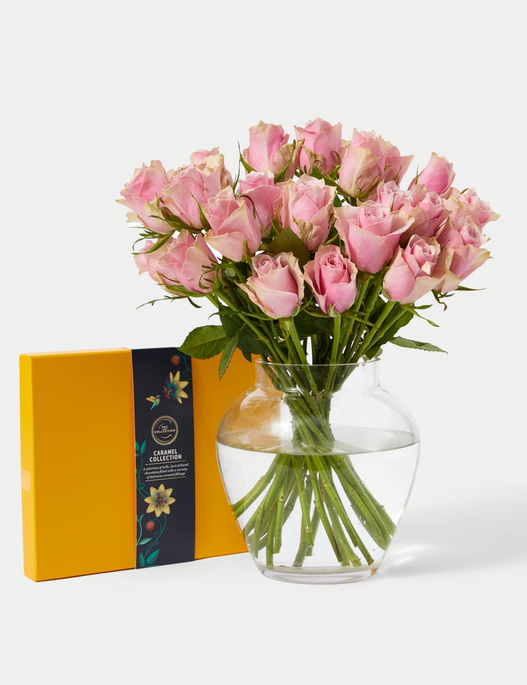 Blush Rose Abundance Bouquet with Collection Caramel Chocolates 3 of 6