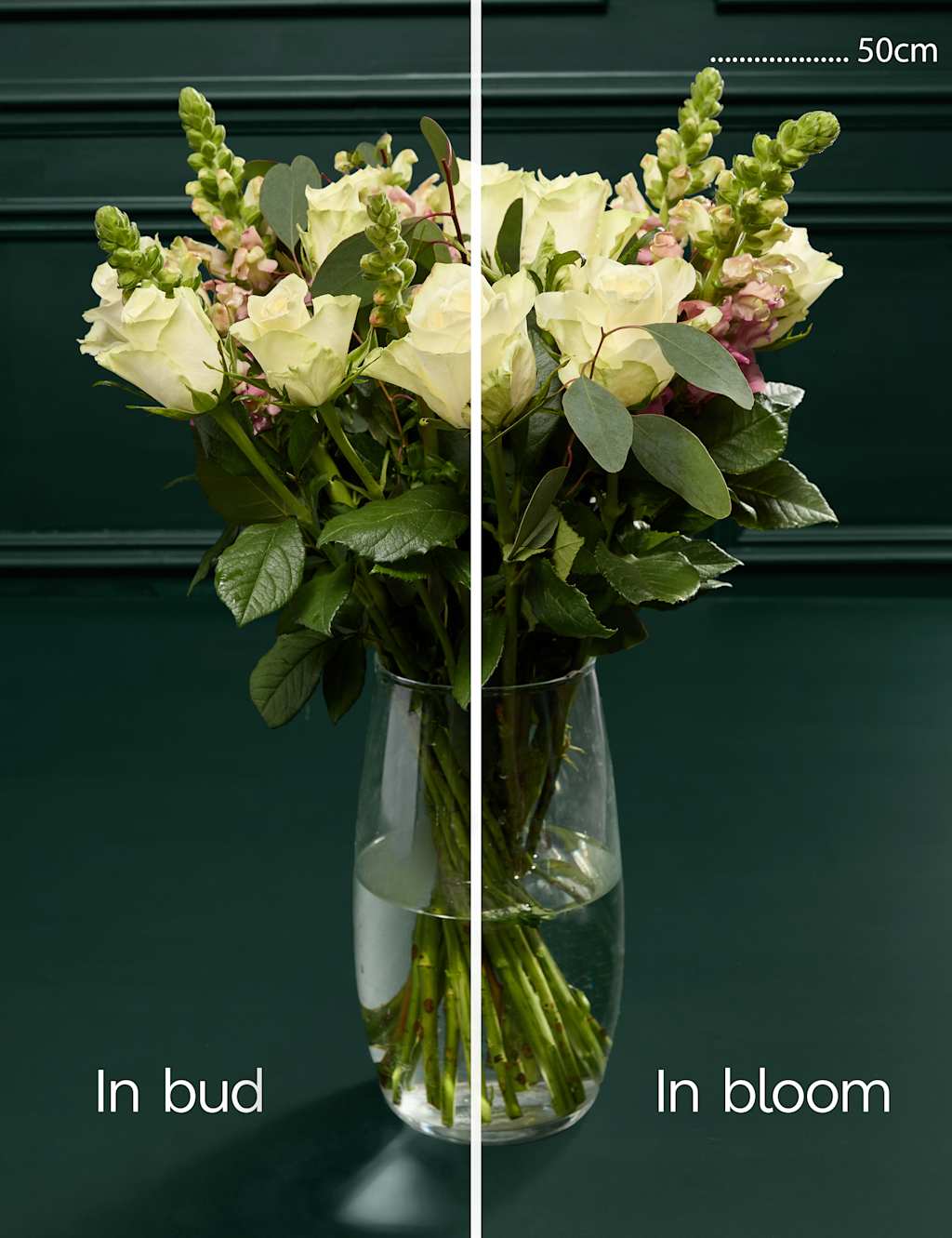 White Rose, Antirrhinum & Eucalyptus Bouquet with Prosecco 5 of 7