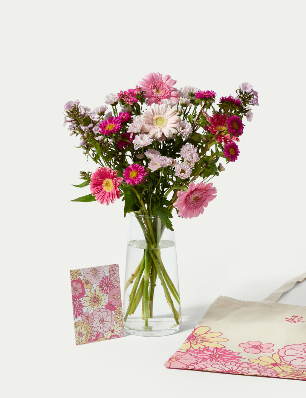 Aster & Germini Bouquet with Vintage Flower Print Tote Bag 3 of 6