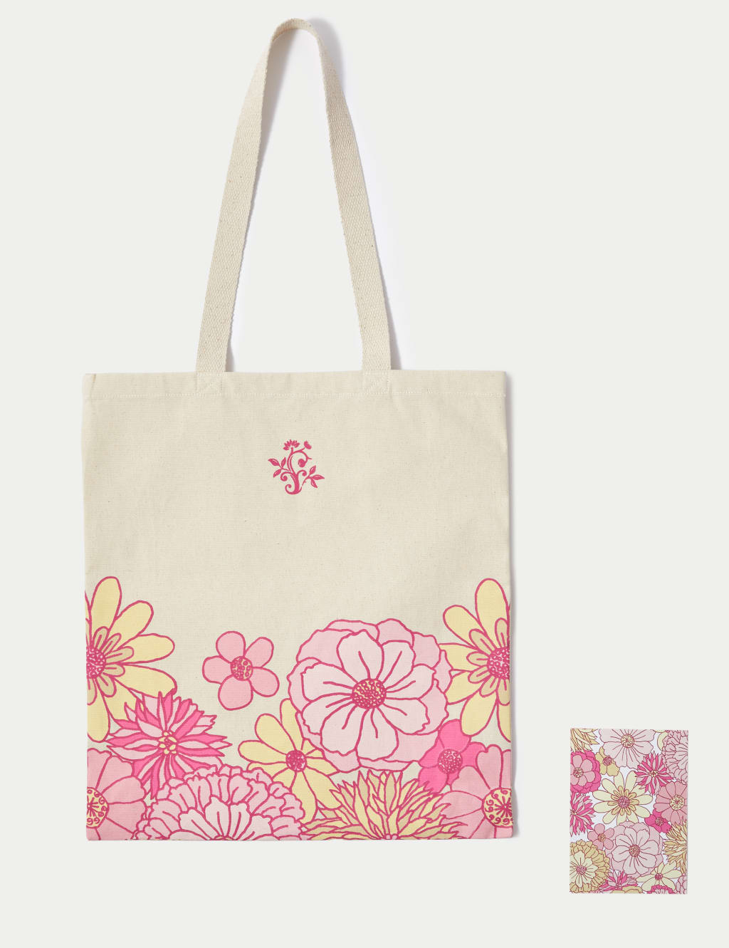 Aster & Germini Bouquet with Vintage Flower Print Tote Bag 4 of 6