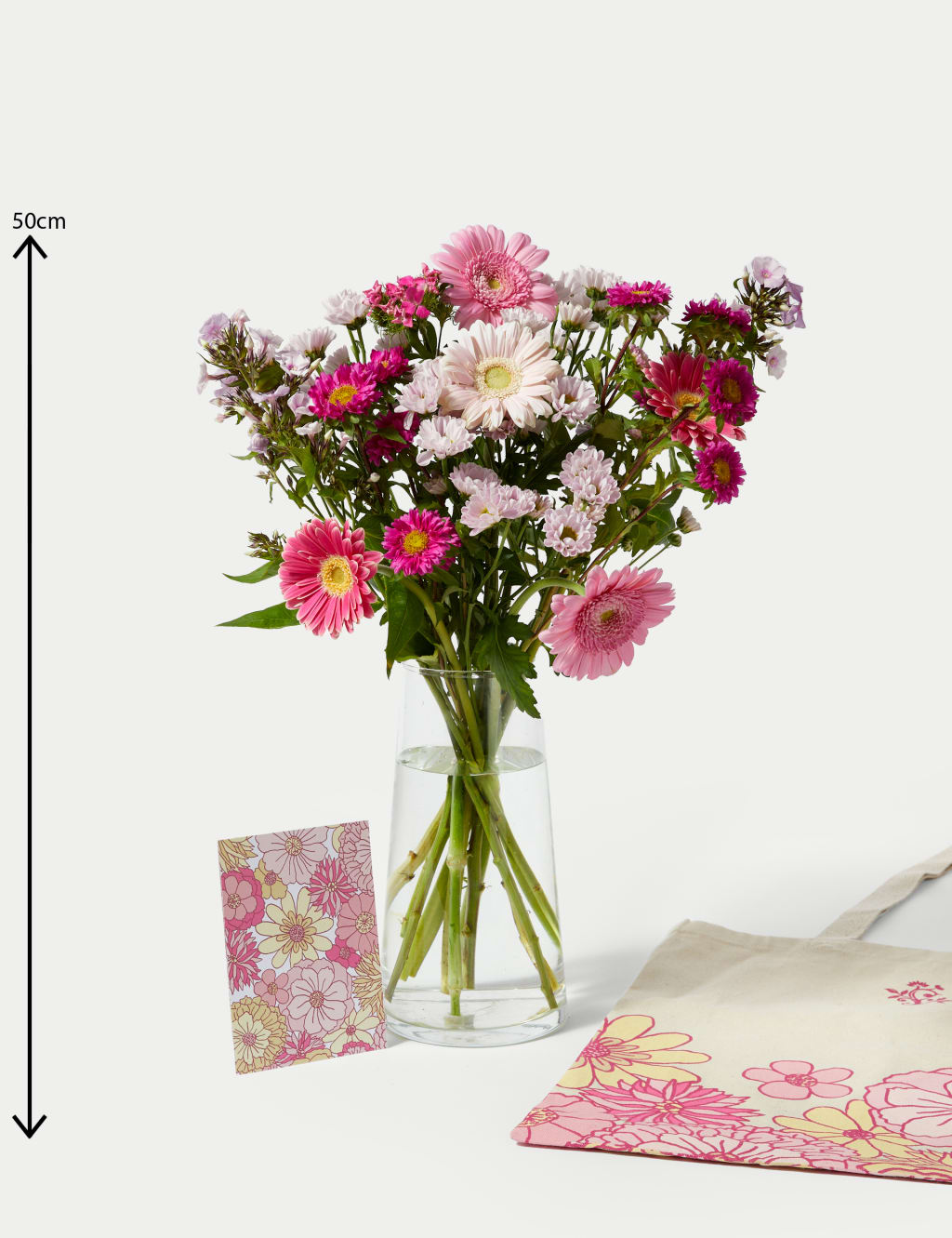 Aster & Germini Bouquet with Vintage Flower Print Tote Bag 6 of 6