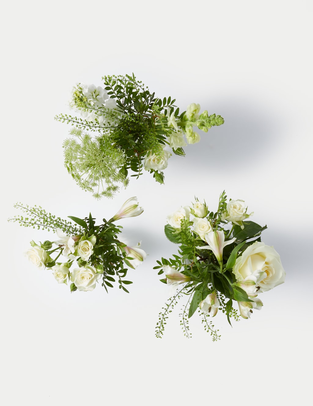 Three White Rose Posies with Bud Vases 2 of 6