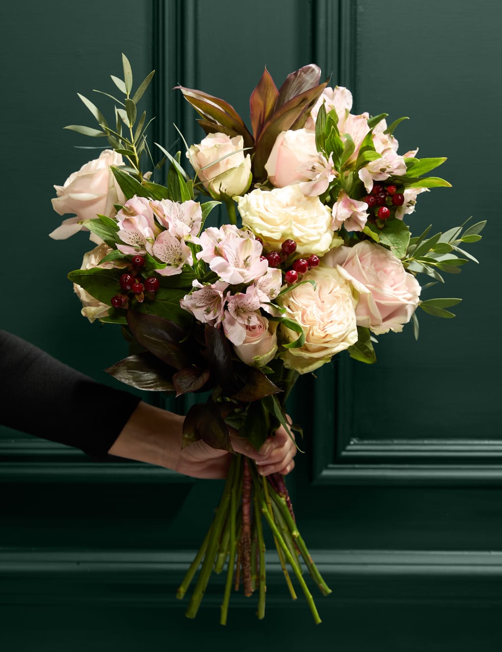 Vintage Rose, Hypericum & Eucalyptus Bouquet 1 of 6