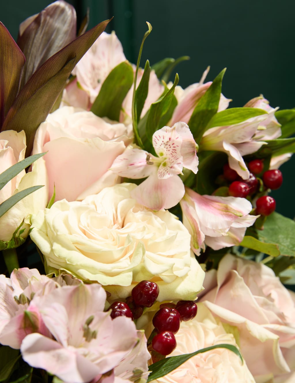 Vintage Rose, Hypericum & Eucalyptus Bouquet 3 of 6