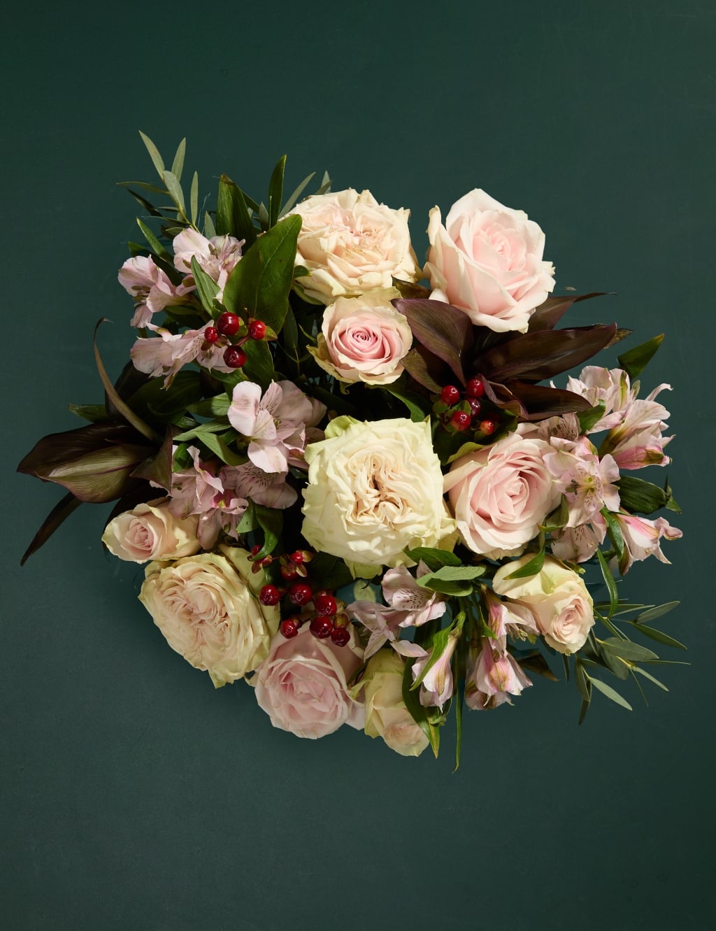Vintage Rose, Hypericum & Eucalyptus Bouquet 2 of 6