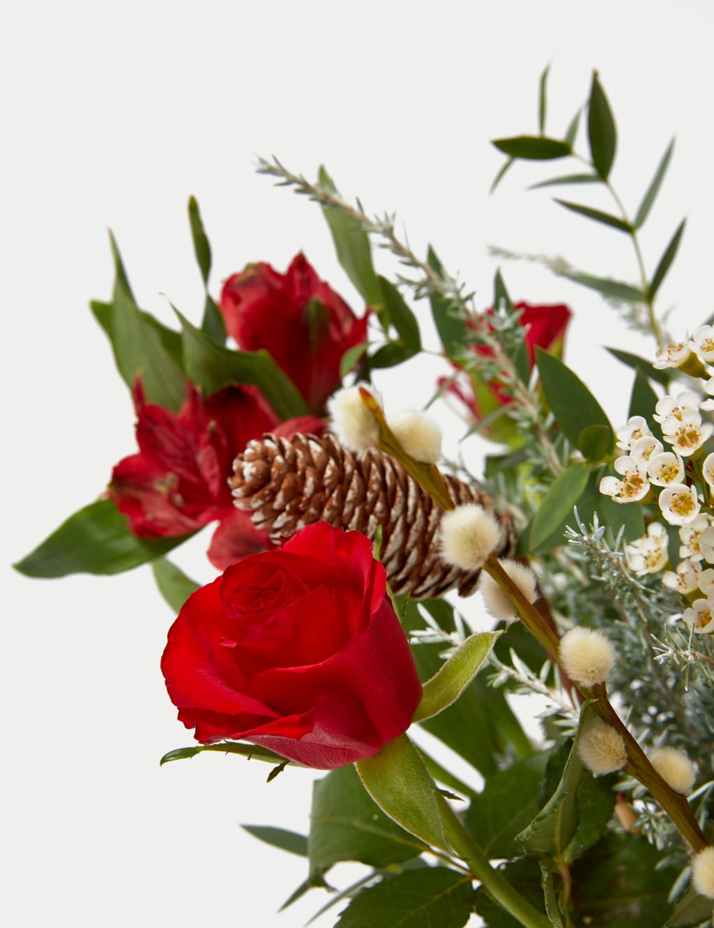 Festive Red Rose & Spray Carnation Bouquet with Chocolates 4 of 6