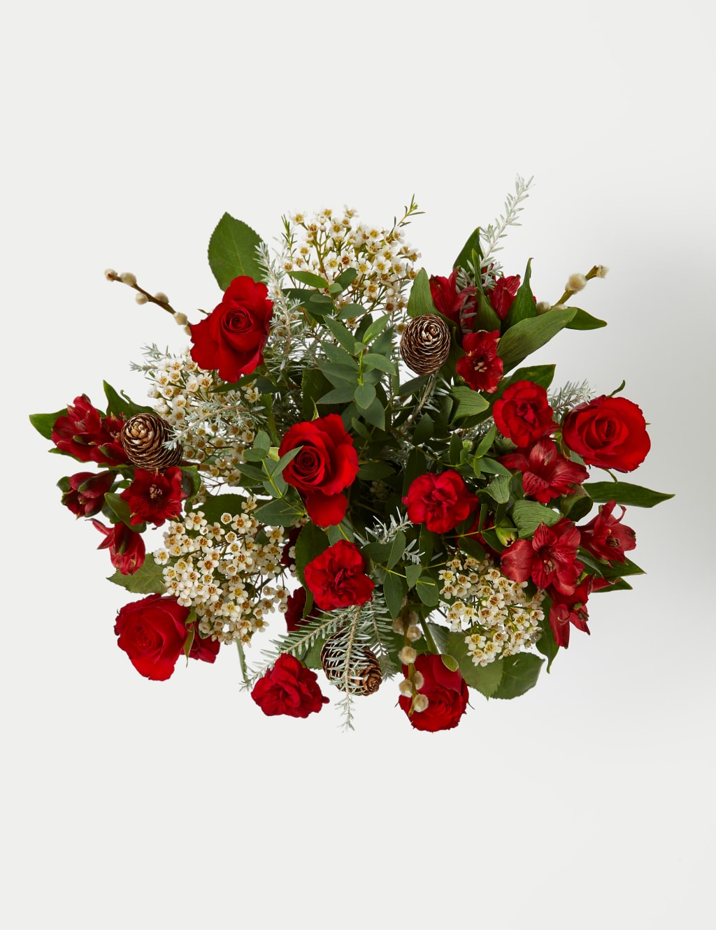 Festive Red Rose & Spray Carnation Bouquet with Chocolates 2 of 6