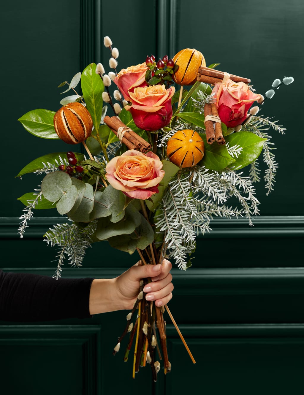 Orange Rose & Festive Foliage 1 of 5