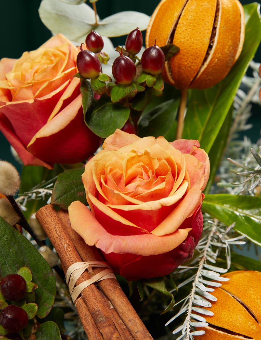 Orange Rose & Festive Foliage 3 of 5