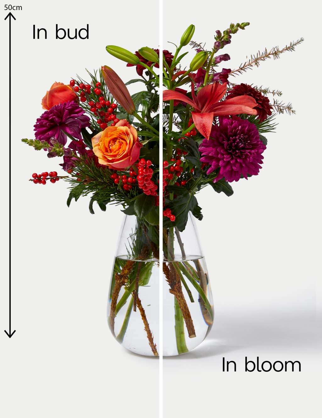 Orange Rose, Ilex & Chrysanthemum Bouquet (Delivery from 20th December 2023) 5 of 5