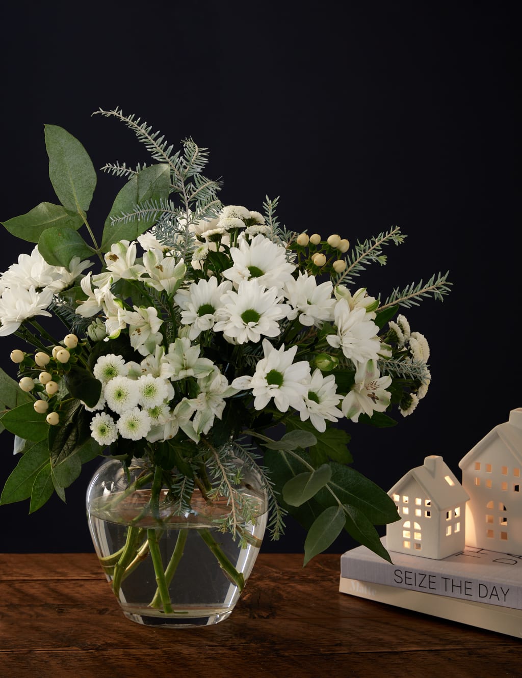 Festive White Chrysanthemum & Alstroemeria Bouquet 1 of 5