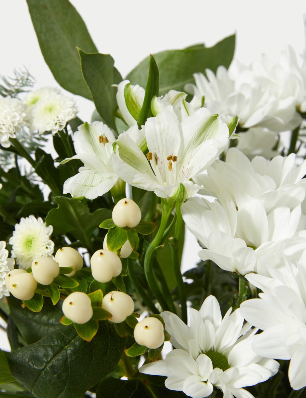 Festive White Chrysanthemum & Alstroemeria Bouquet 4 of 5