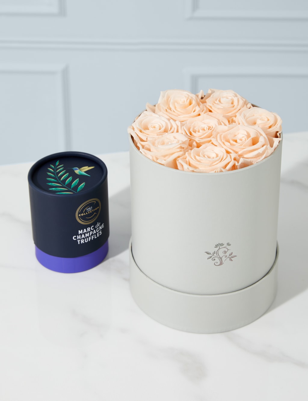 Mother's Day Hat Box With Preserved Rose & Truffles 1 of 5