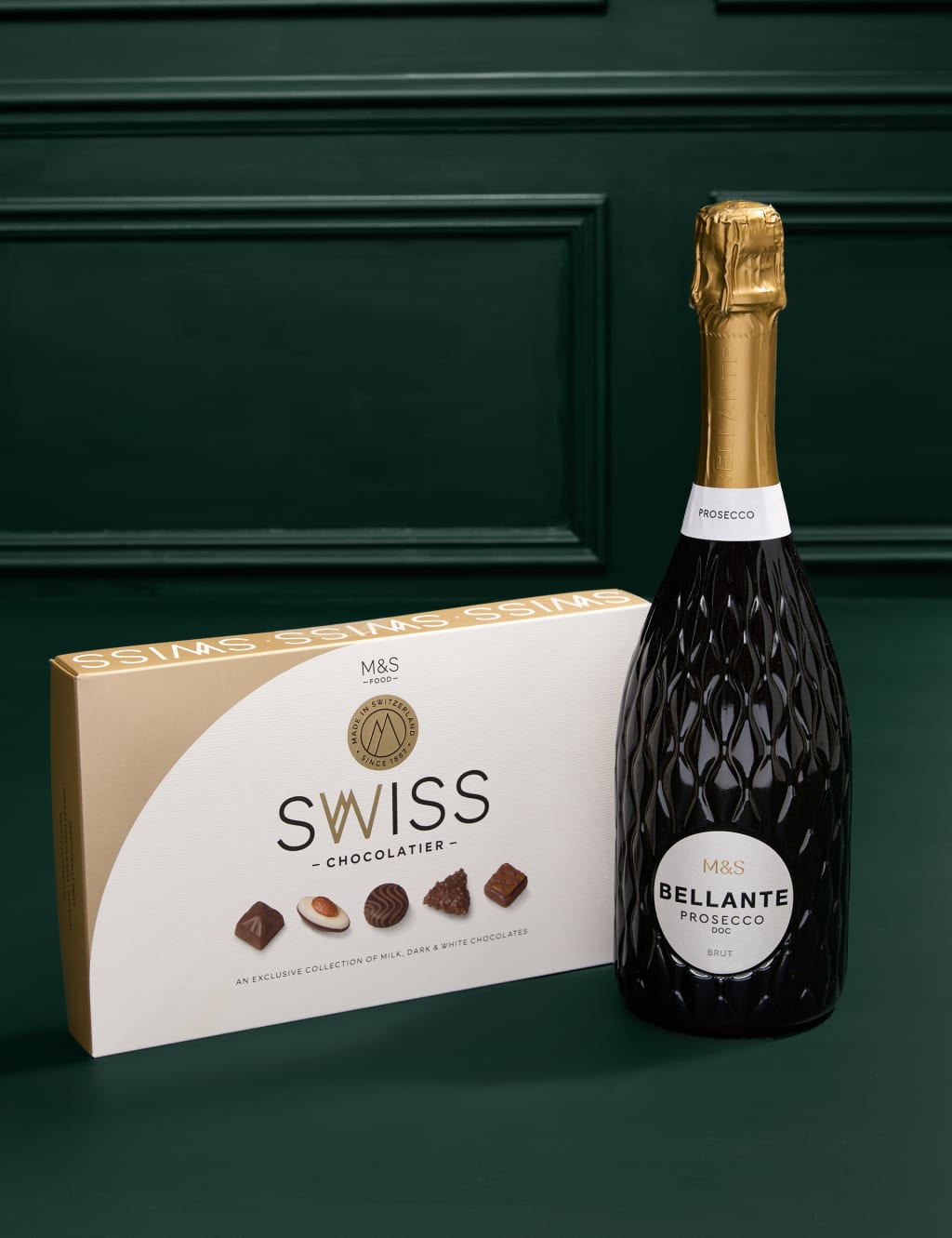 White Rose & Lily Bouquet with Swiss Chocolates & Prosecco 4 of 7