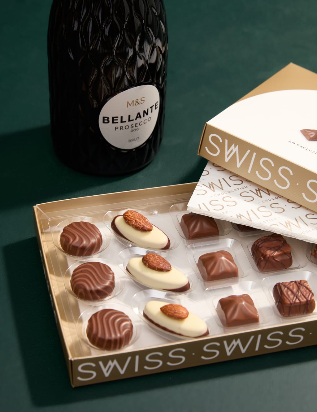 White Rose & Lily Bouquet with Swiss Chocolates & Prosecco 5 of 7