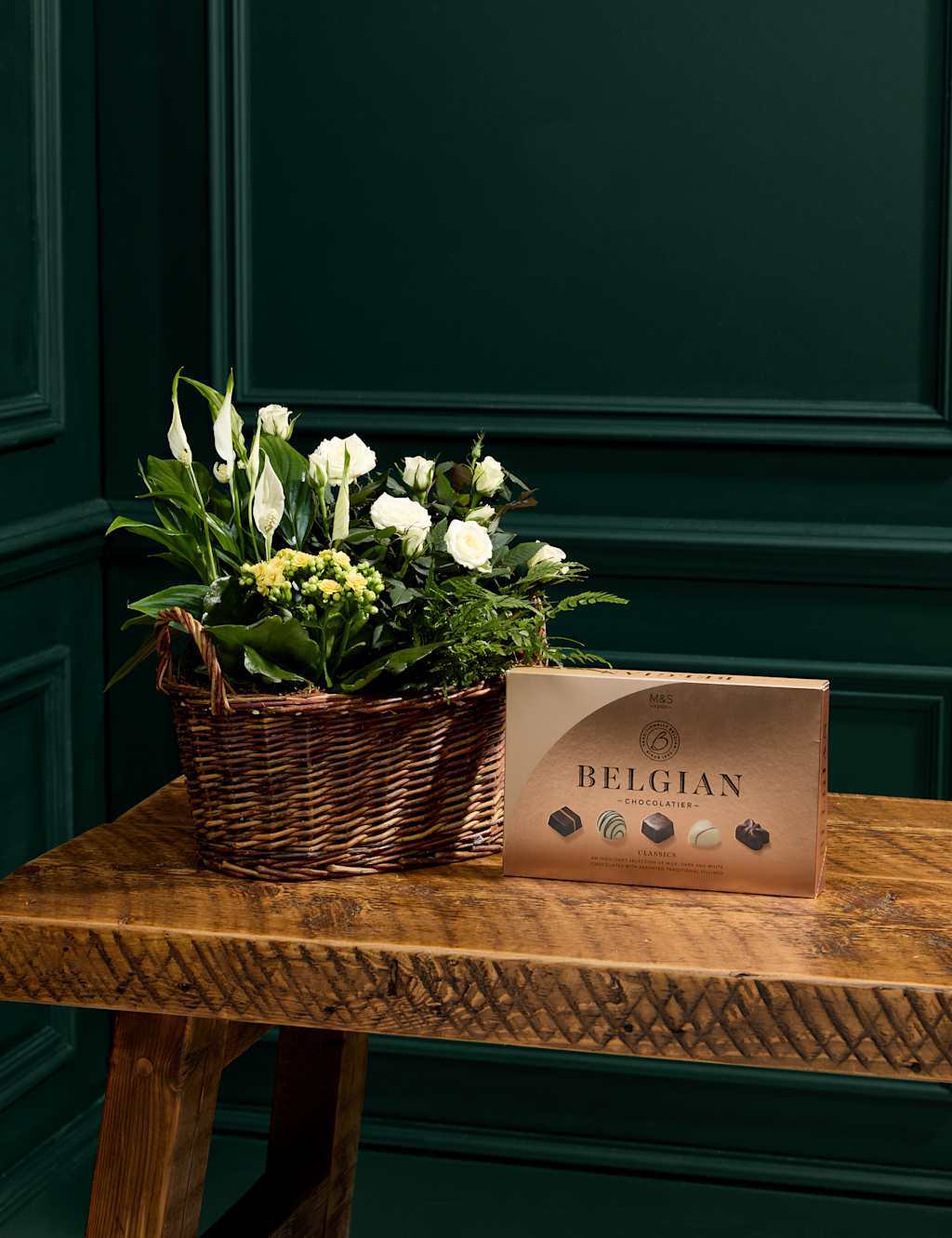 Spring Flowering Basket & Belgian Chocolates 1 of 6