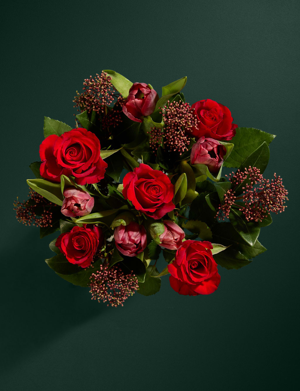 Red Rose & Tulip Bouquet with M&S Petite Patisseries 2 of 5