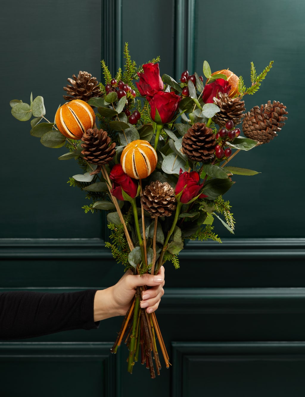 Festive Red Rose & Hypericum 1 of 4