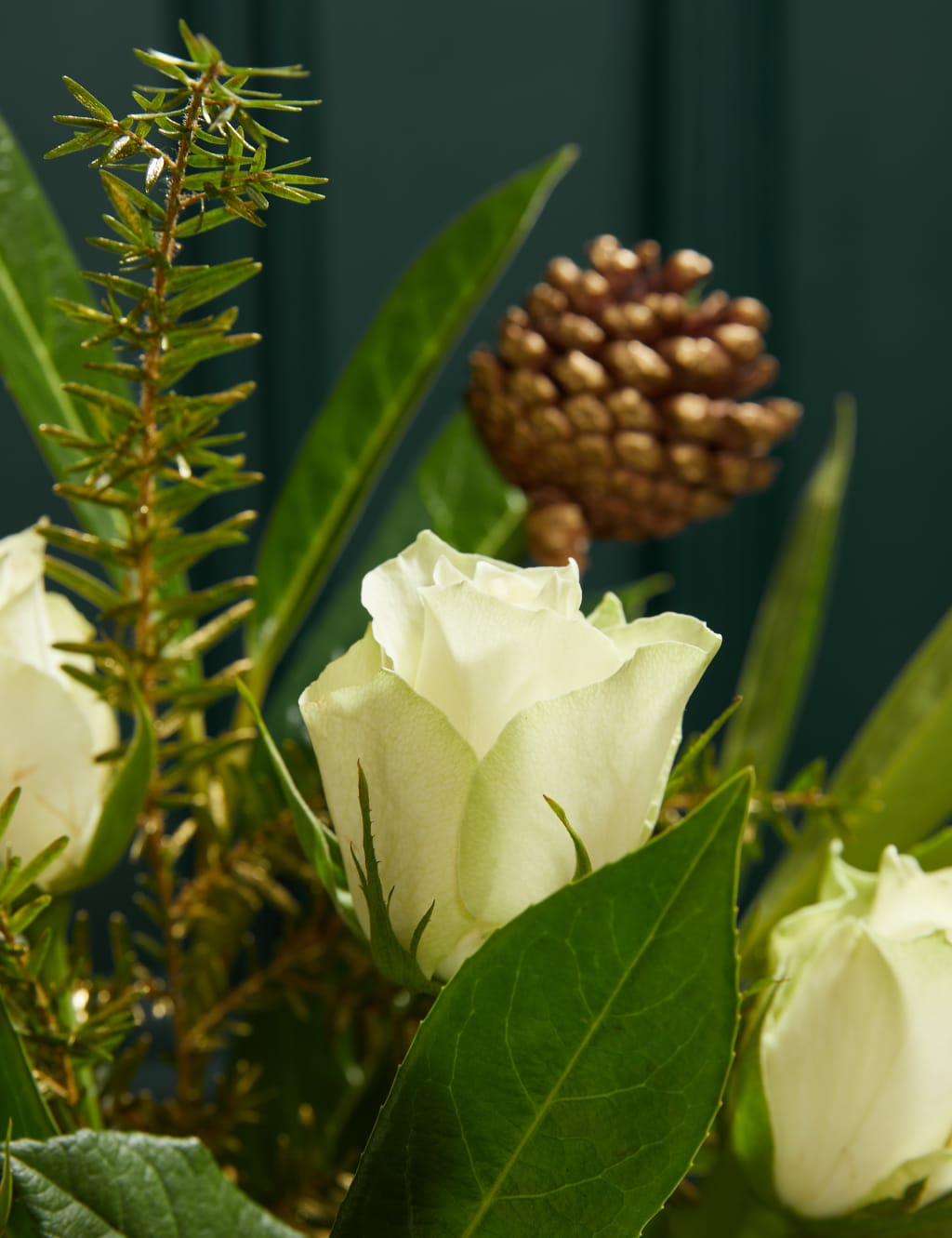 White Christmas Rose & Pinecone 3 of 4