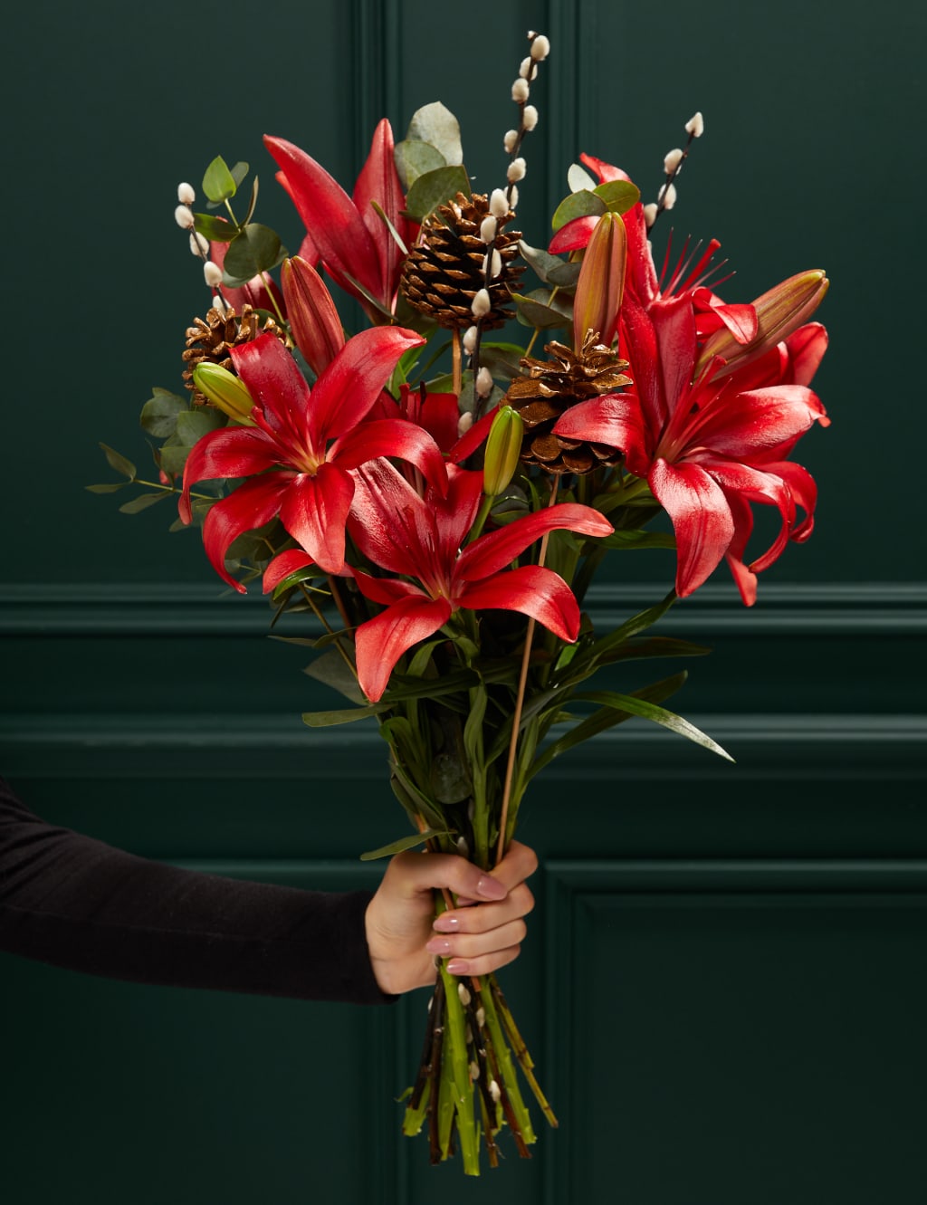 Festive Red Lily Bouquet 1 of 5