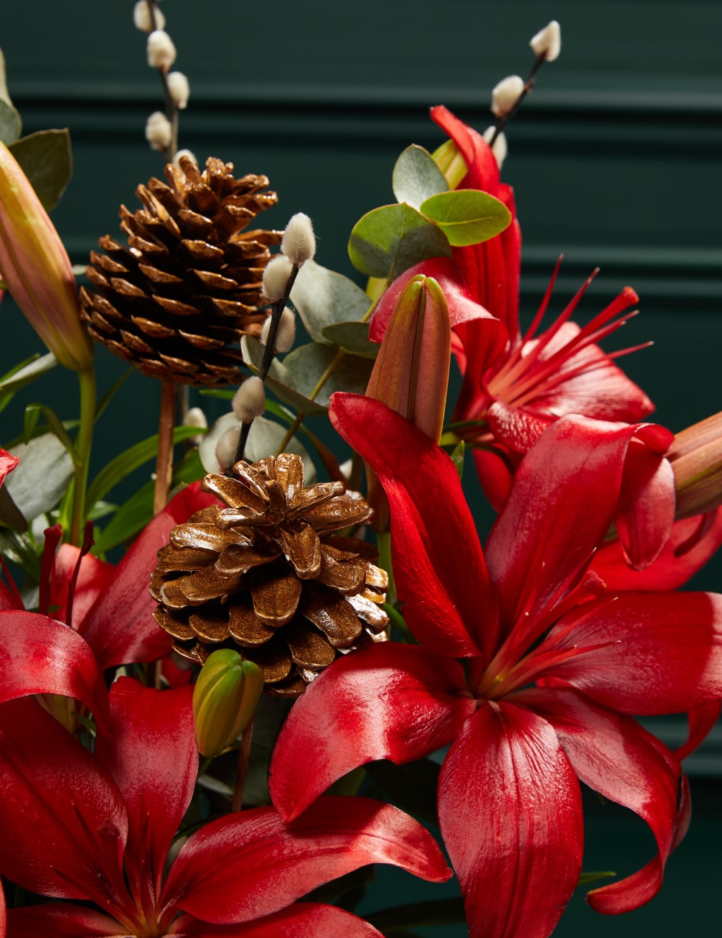 Festive Red Lily Bouquet 3 of 5