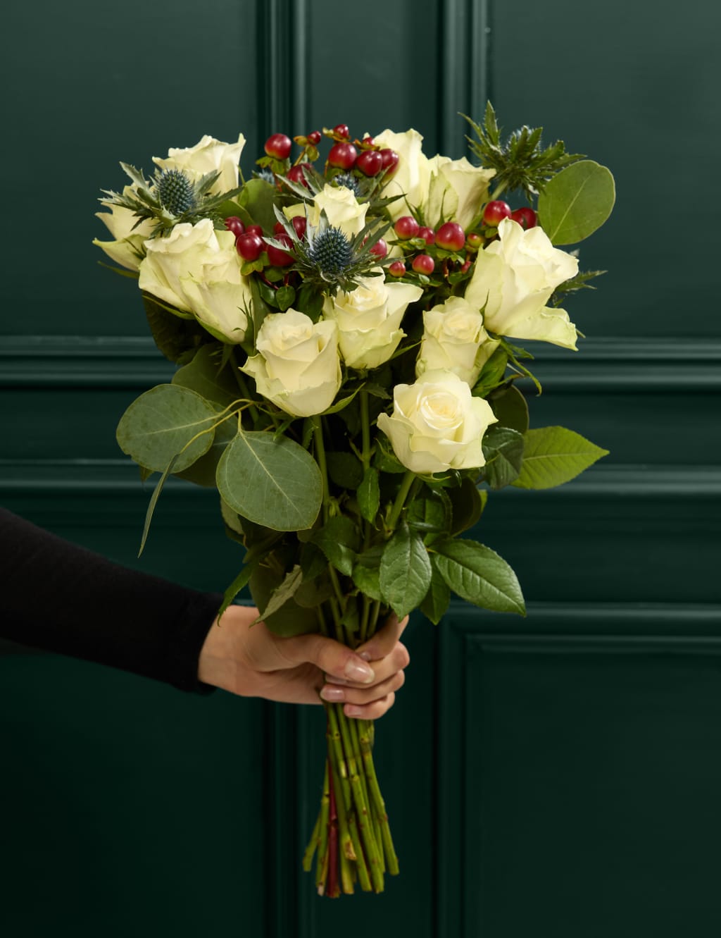 Festive White Rose Bouquet 1 of 3