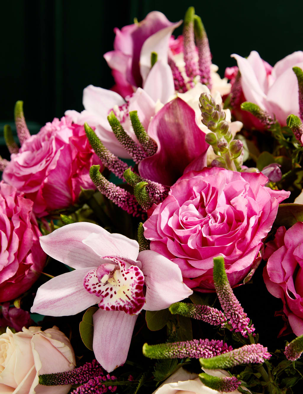 Rose, Calla Lily & Cymbidium Orchid Bouquet 3 of 8